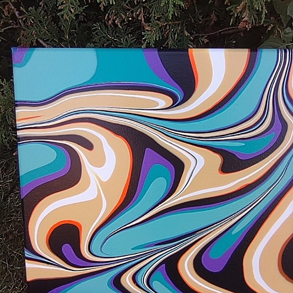 16x20 Gallery Wrapped, Original acrylic abstract Flow art - Picture 4 of 5